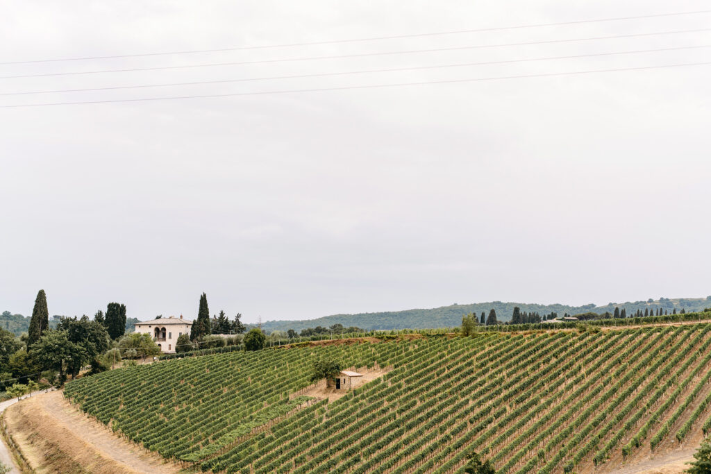 Tuscany wedding vineyard ceremony