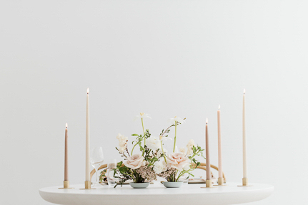 Luxury destination wedding 90's minimalist table setting design in Tuscany