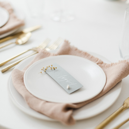 Tuscany 90's minimalist wedding design setting